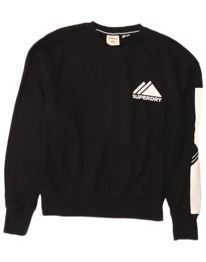Superdry Sweat-shirt graphique pour femme UK 12 Noir moyen Colourblock