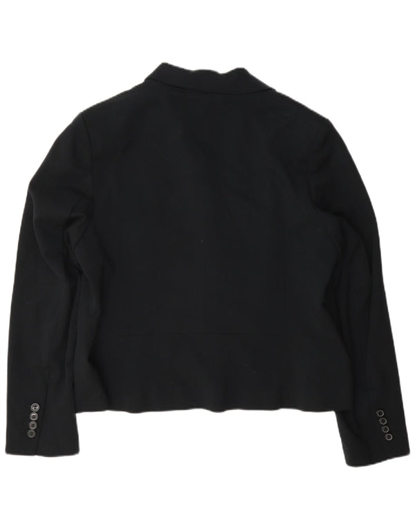 Marks & Spencer Veste blazer courte à 2 boutons pour femme UK 16 Large Noir