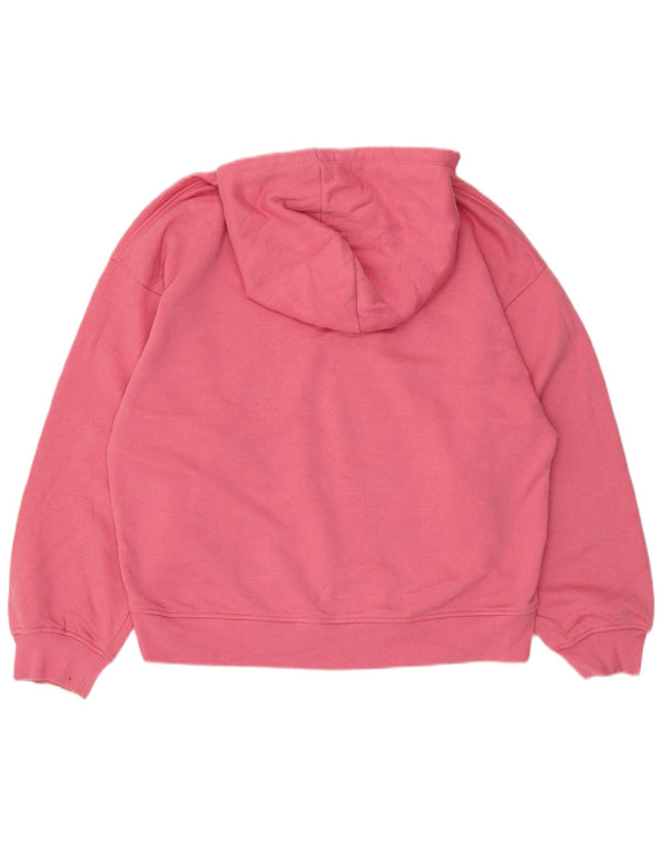 Zara Pull à capuche surdimensionné pour femme UK 14 Coton rose moyen