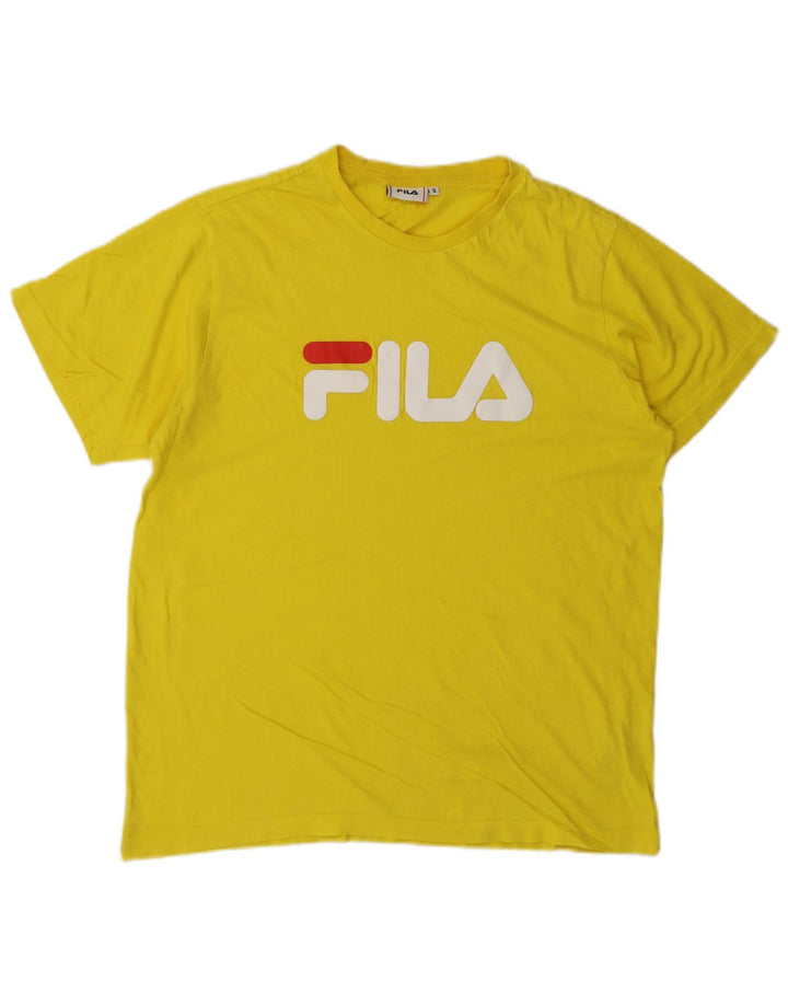 Fila T-Shirt Graphique Homme Petit Jaune Coton