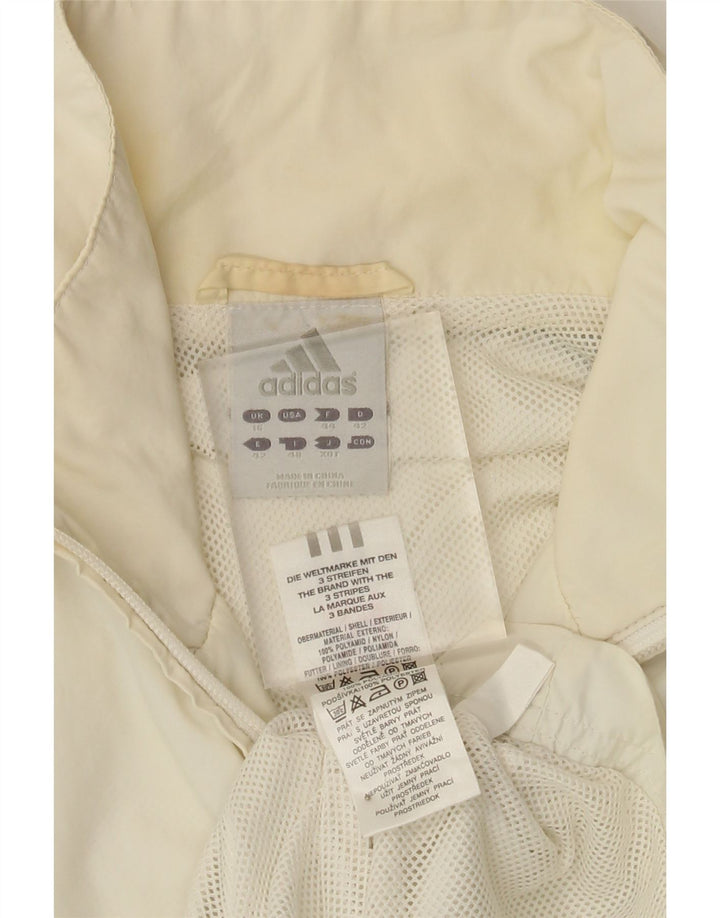 Adidas Veste de survêtement pour femme UK 16 Large Blanc Colorblock Polyamide