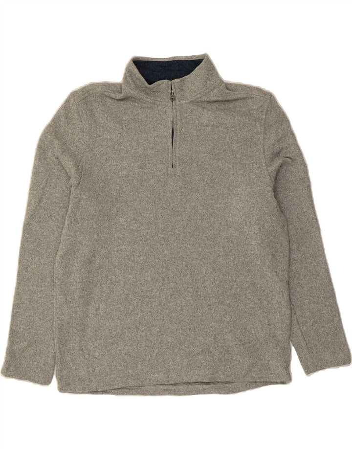 IZOD Mens Zip Neck Sweatshirt Jumper Large Grey Flecked Polyester Vintage Izod and Second-Hand Izod from Messina Hembry 