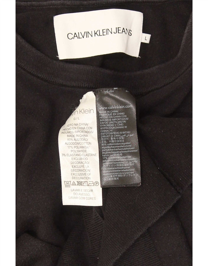 Calvin Klein Jeans Sweat-shirt pour homme en coton noir Taille L
