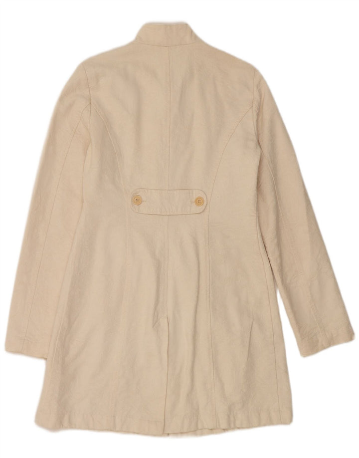 SISLEY Pardessus Femme IT 42 Medium Off White Coton