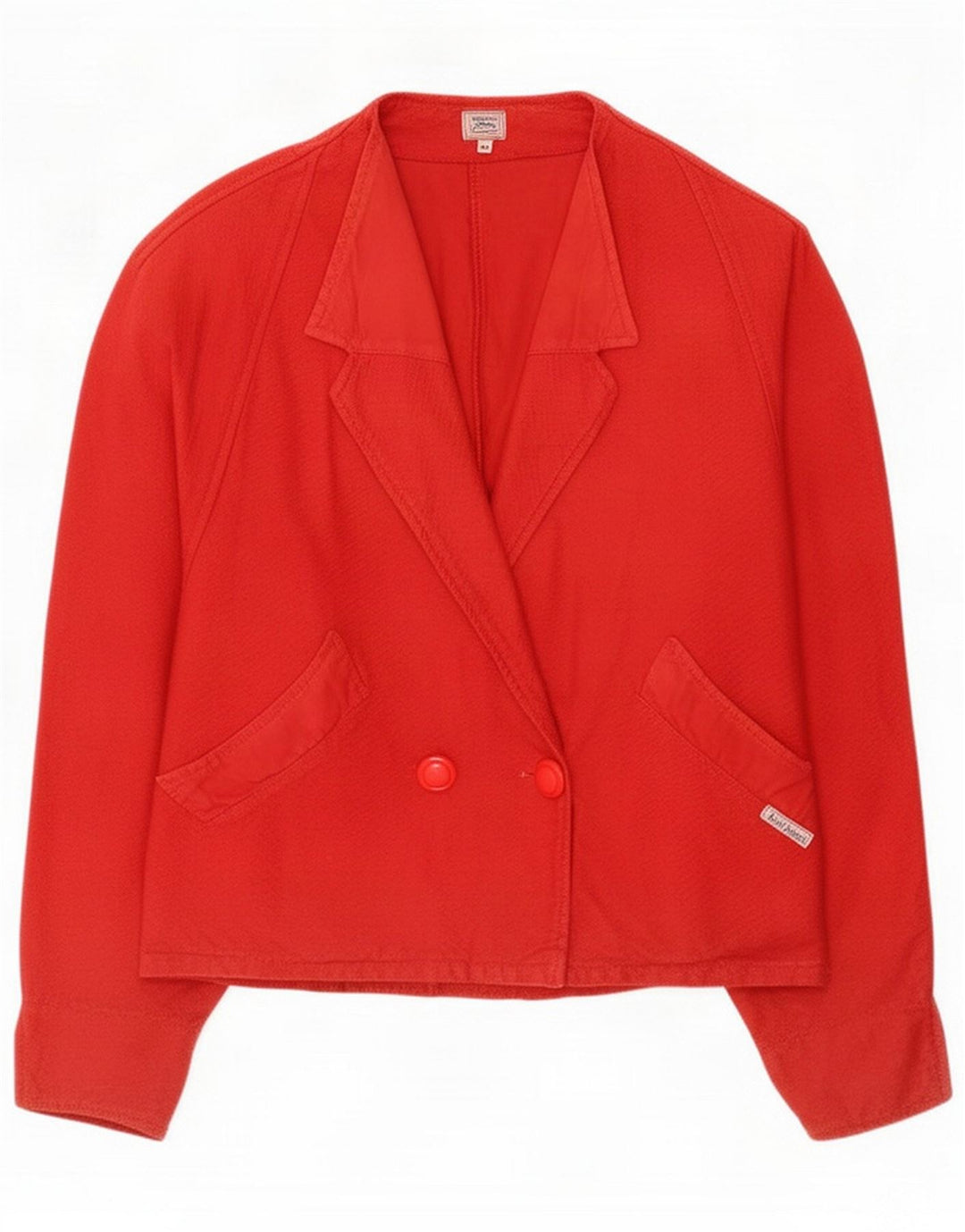 Vintage Blazer croisé pour femme UK 14 Coton rouge moyen