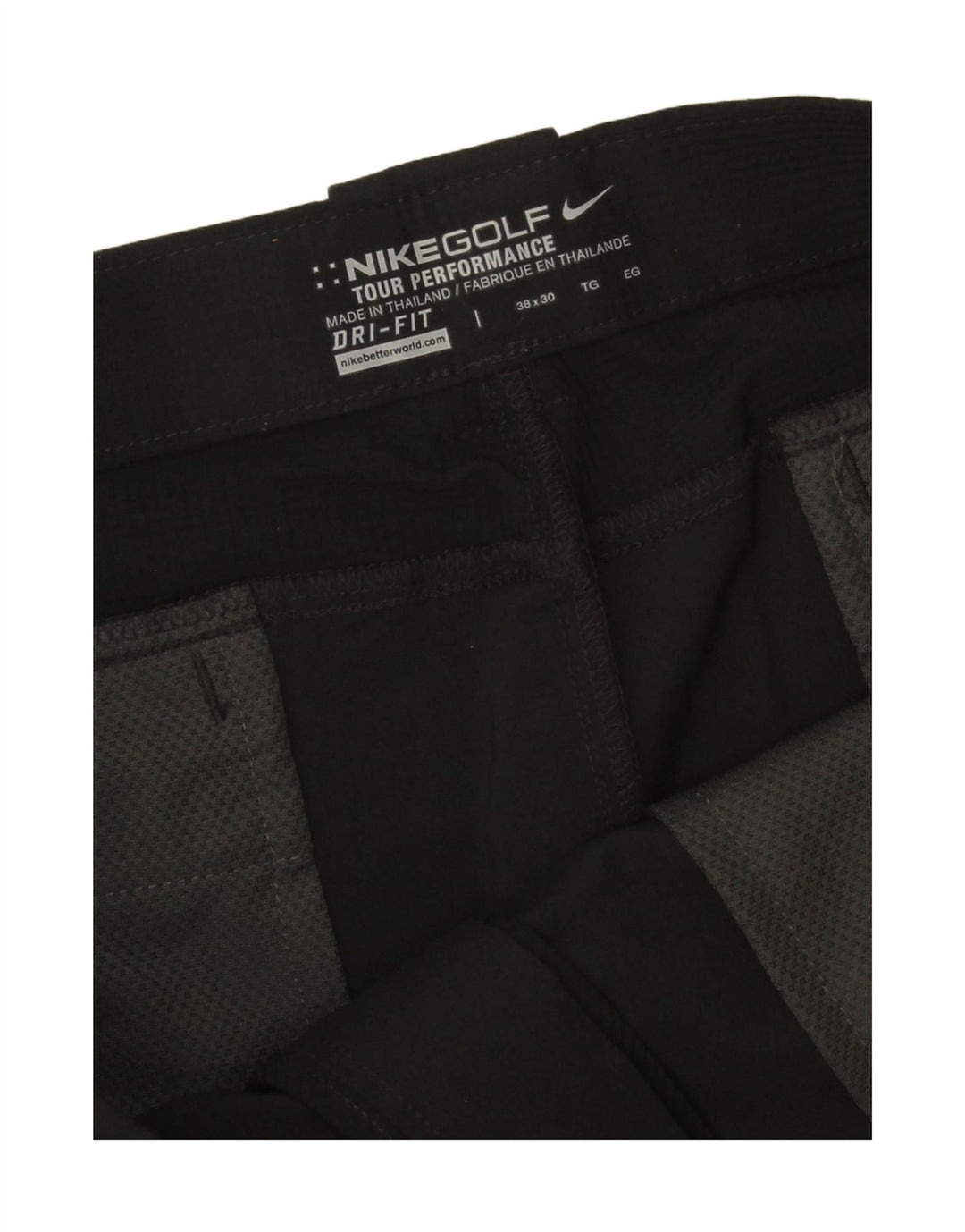 Nike Pantalon chino droit Dri Fit pour homme W38 L30 Noir Polyester