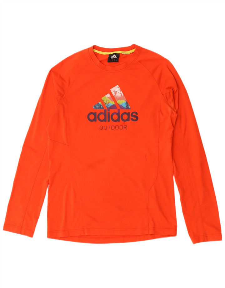 Adidas Haut graphique à manches longues pour homme UK 40/42 Rouge moyen Polyester