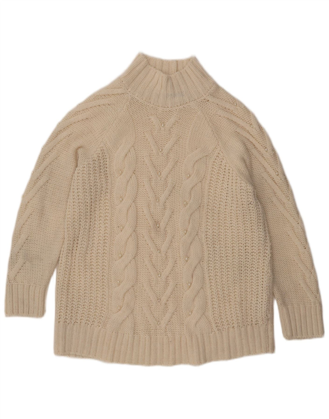 Marks & Spencer Pull à col roulé pour femme UK 16 Large Blanc cassé
