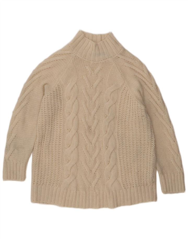 Marks & Spencer Pull à col roulé pour femme UK 16 Large Blanc cassé