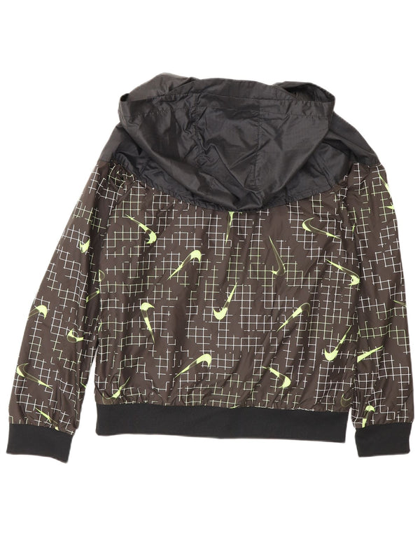 Nike Pull à capuche zippé graphique pour garçon 12-13 ans Grand Noir Géométrique