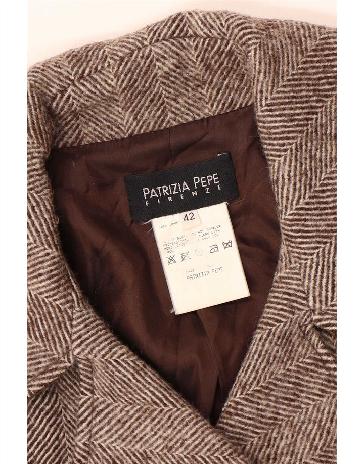 Patrizia Pepe Manteau croisé pour femme IT 42 chevrons marron moyen