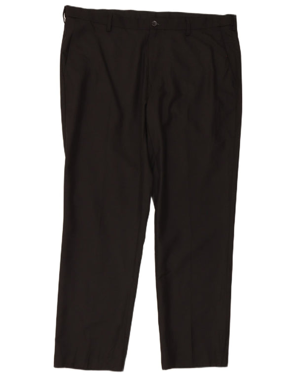 Marks & Spencer Pantalon décontracté coupe classique pour homme W40 L31 Noir Polyester