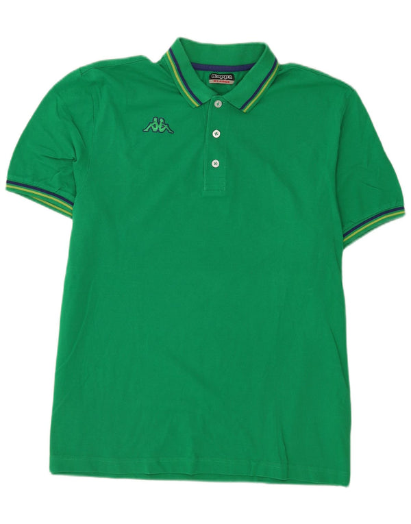 Kappa Polo Homme XL Vert Rayé Coton