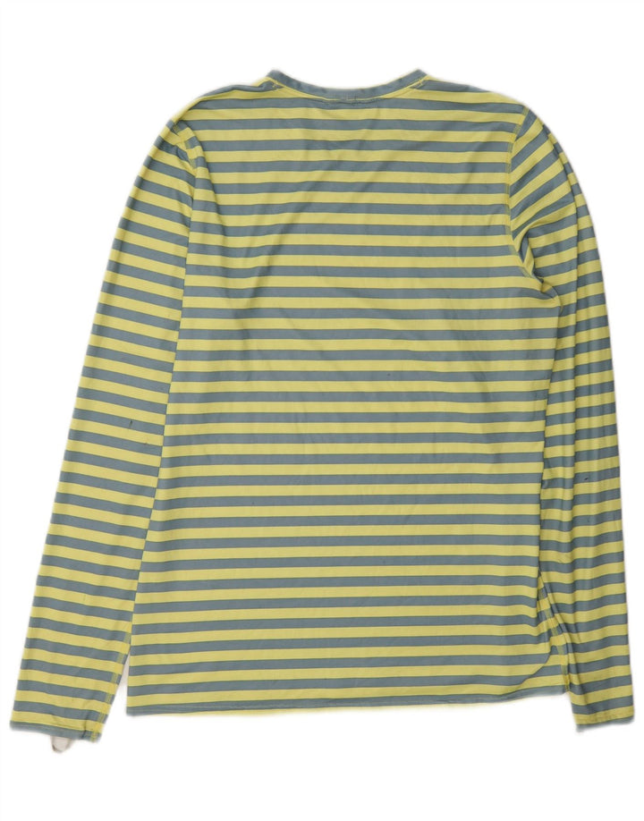 Patagonia Haut à manches longues pour femme UK 14 Polyester rayé jaune moyen