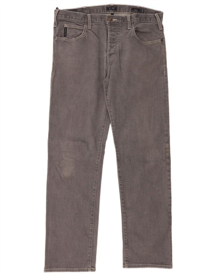 Armani Femme Jean Droit Regular W34 L32 Gris Coton
