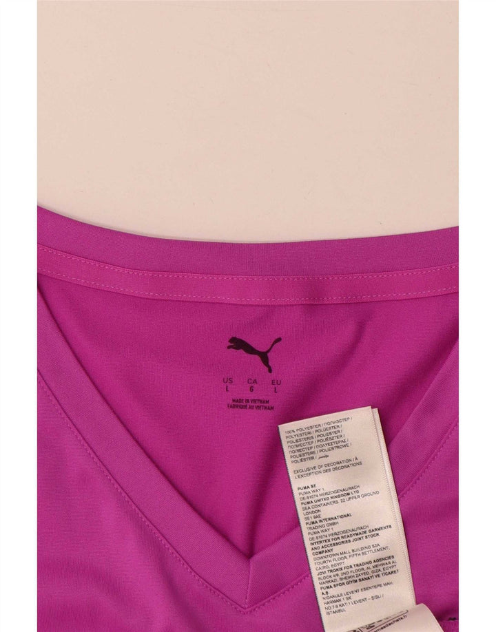 Puma T-Shirt Femme Top UK 16 Large Rose Polyester