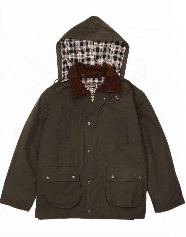 Lakeline Veste à capuche en coton ciré pour homme UK 42 XL Kaki