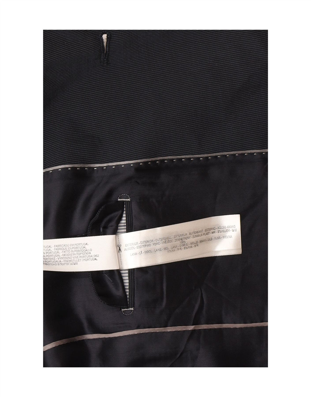 Massimo Dutti Veste blazer à 2 boutons pour homme EU 48 Bleu marine moyen à fines rayures