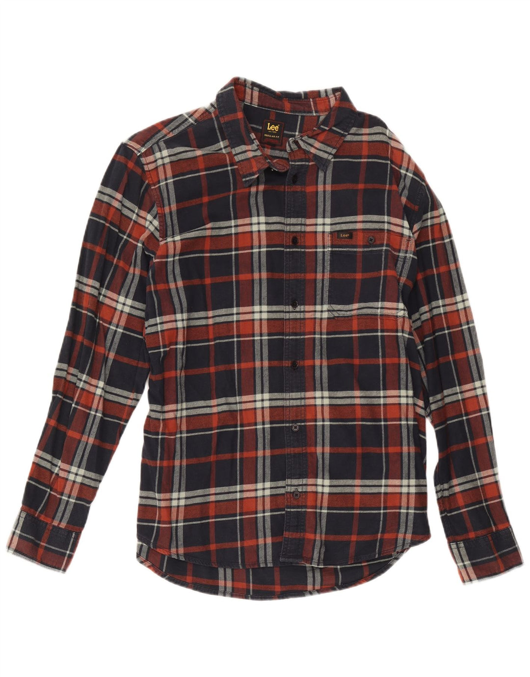 Lee Chemise en flanelle coupe classique pour homme XL Bleu marine à carreaux en coton