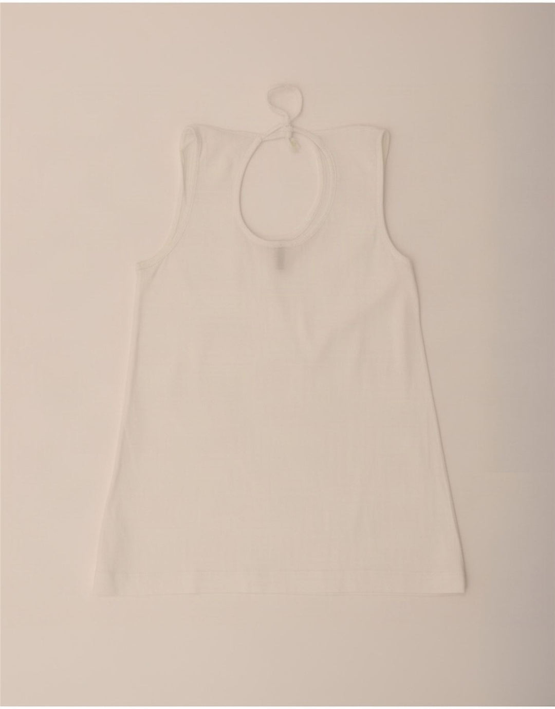 Benetton Chemisier sans manches pour femme UK 42 Blanc moyen