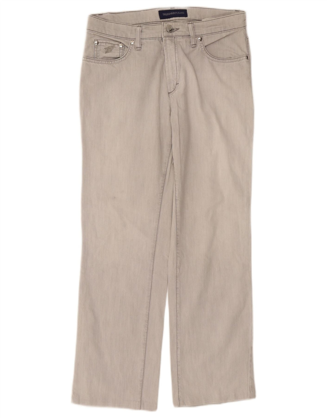 Trussardi Femme Jean Droit W30 L27 Gris Coton