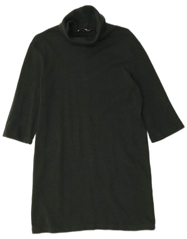 Zara Robe pull à manches 3/4 pour femme UK 10 Petit coton vert