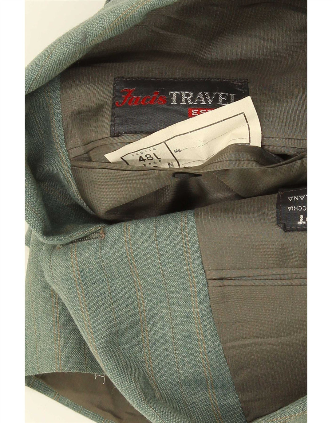 Facis Veste Blazer 3 Boutons Homme IT 48 Carreaux Vert Moyen Terital