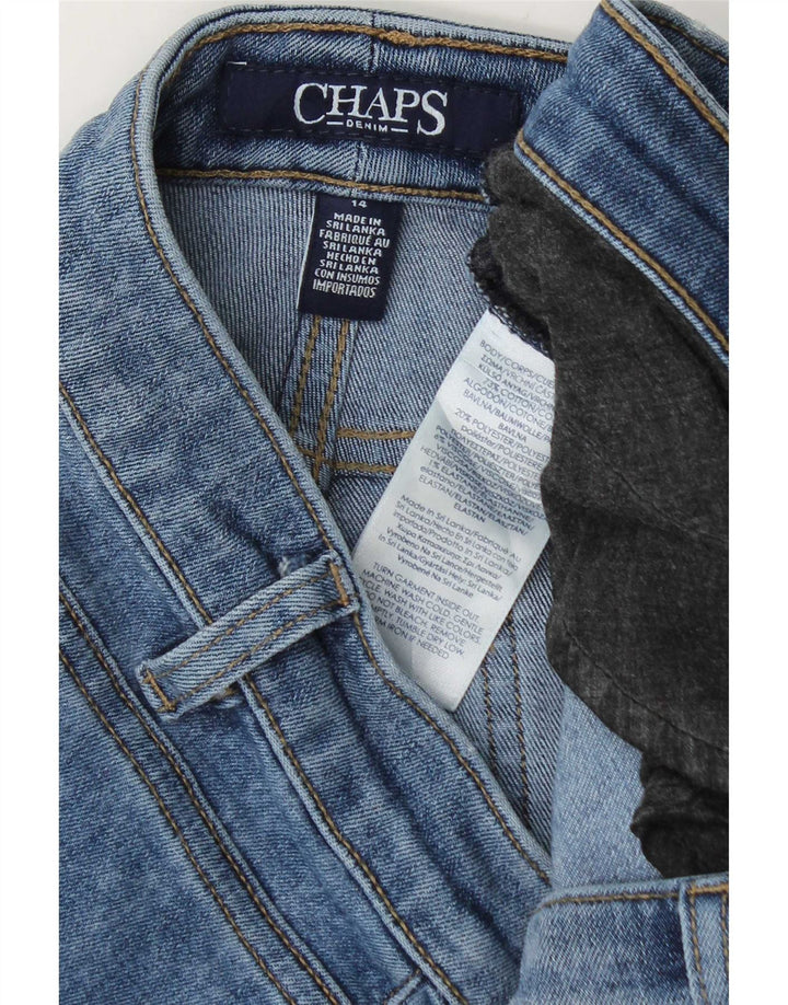 Chaps Short en jean pour femme US 14 XL W36 Bleu à pois en coton