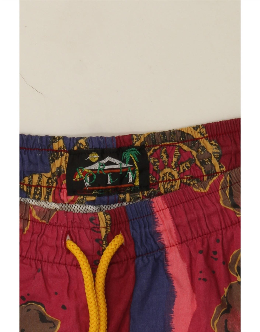 VINTAGE Short de Bain Homme Moyen Multicolore Floral