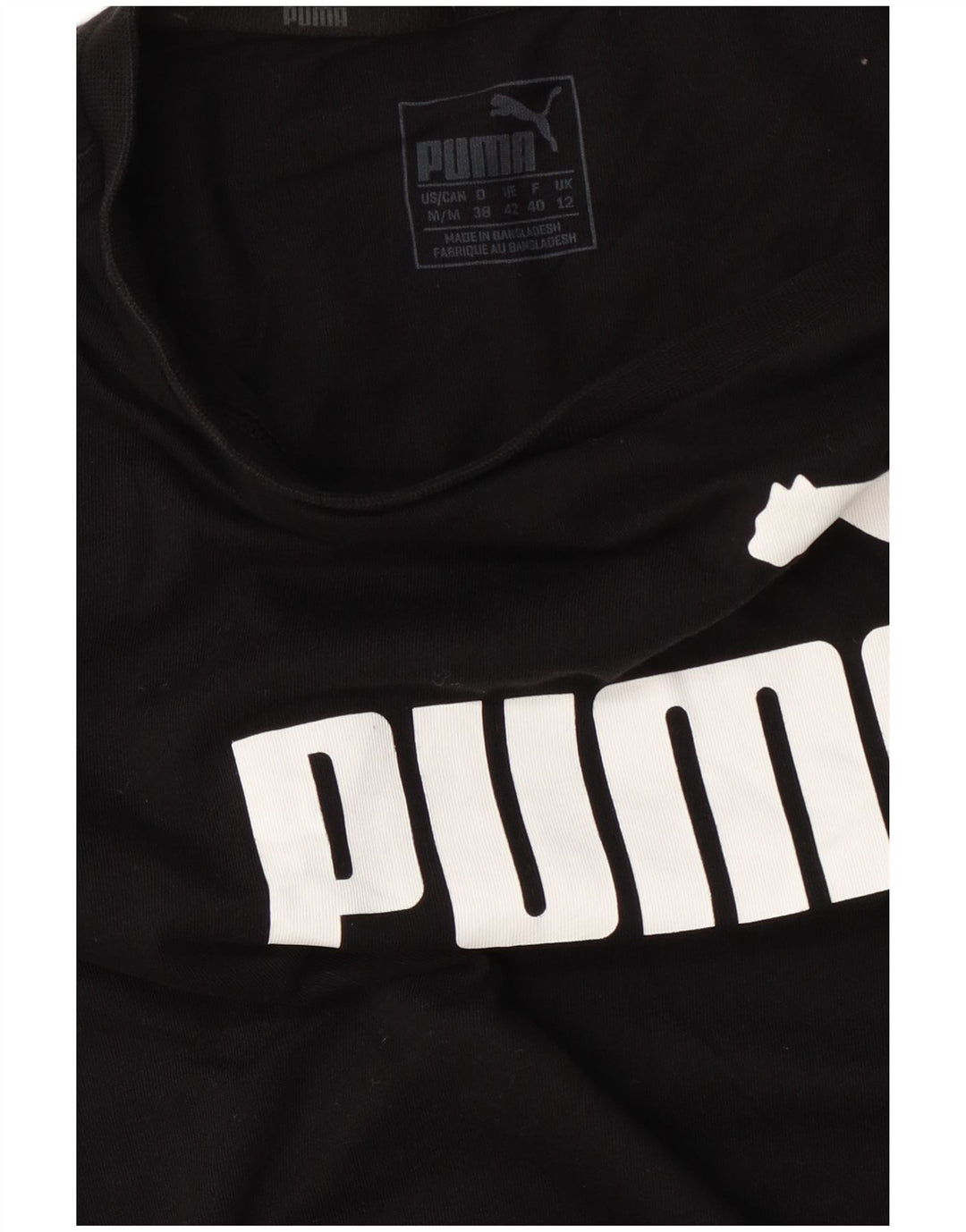 Puma T-shirt graphique pour femme UK 12 Noir moyen