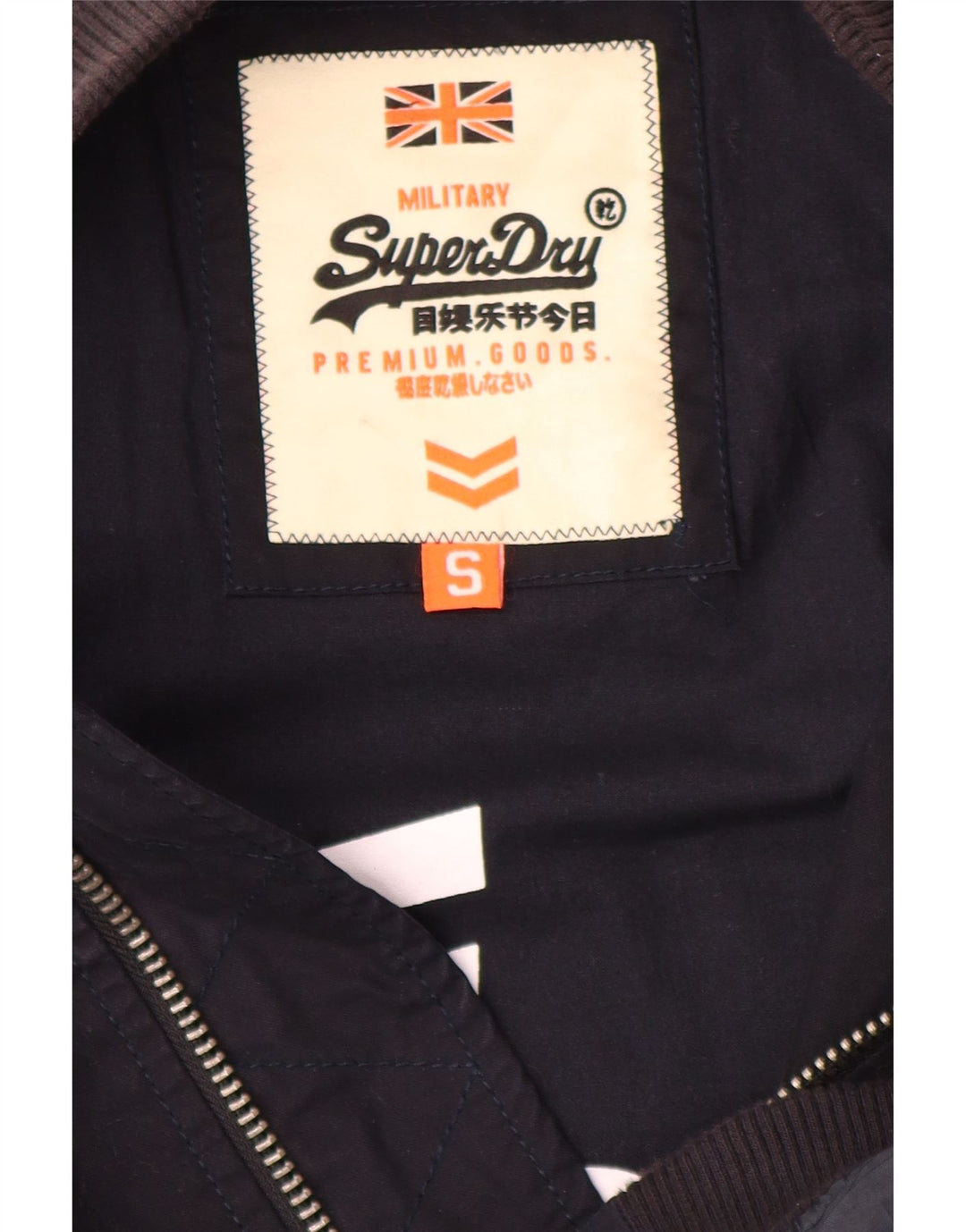 Superdry Veste Bomber Homme UK 36 Petit Bleu Marine