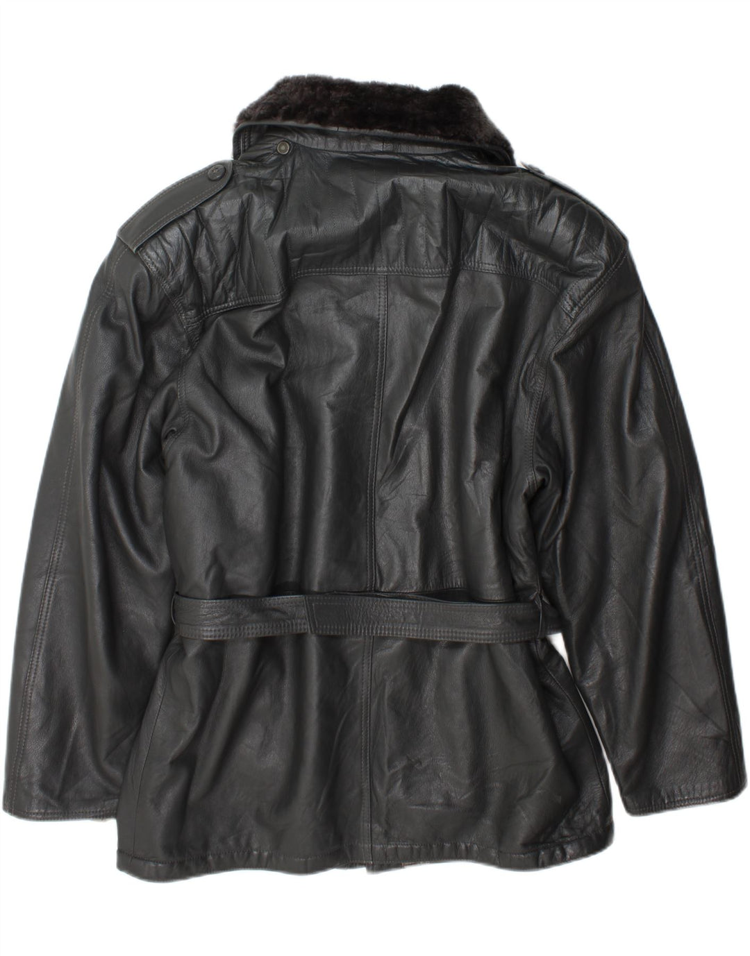 veste en cuir militaire vintage pour hommes IT 54 2XL Gris