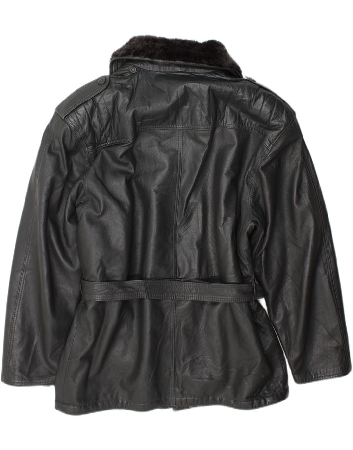 veste en cuir militaire vintage pour hommes IT 54 2XL Gris