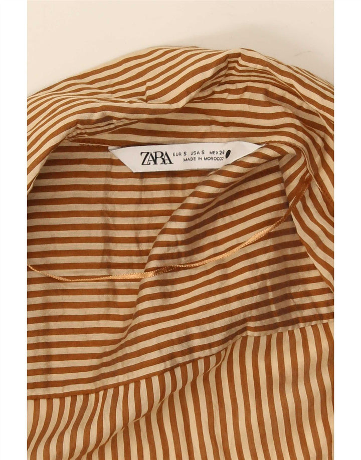 Zara Robe surdimensionnée pour femme UK 10 Petites rayures marron