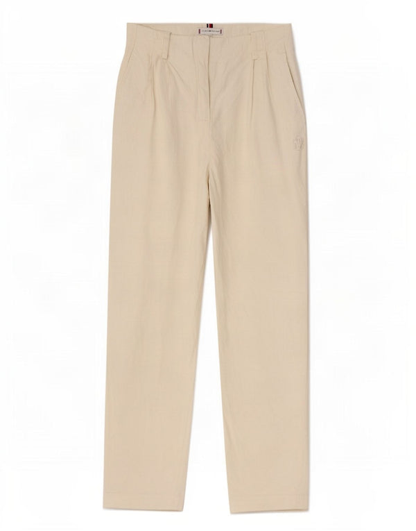Tommy Hilfiger Pantalon chino taille haute pour femme UK 4 XS W24 L24 Blanc