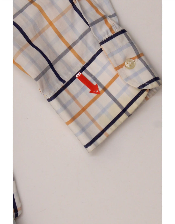 Paul & Shark Chemise Homme Taille 44 XL Coton à Carreaux Blanc