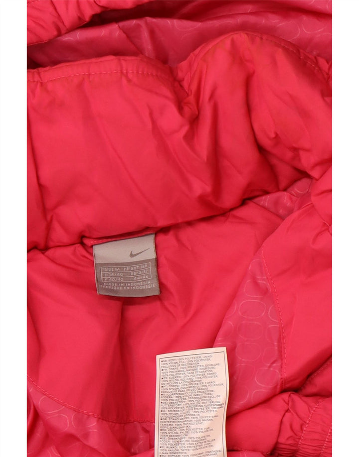 NIKE Veste matelassée à capuche graphique pour femme UK 10/12 Rose moyen Polyester