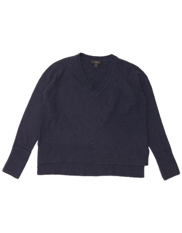 J. CREW Pull surdimensionné à col en V pour femme UK 10 Small Bleu marine