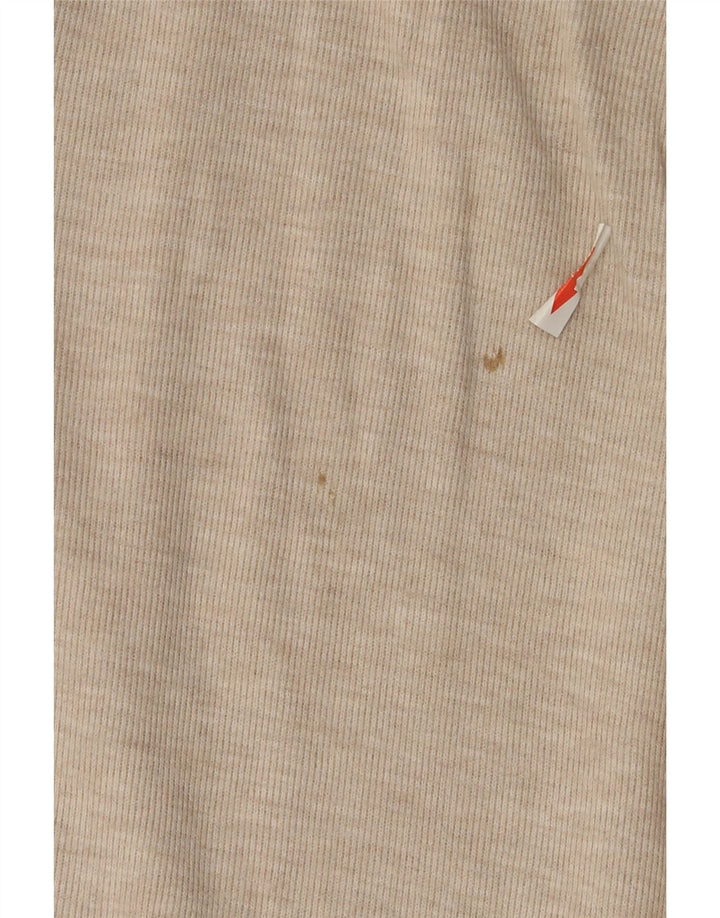 Zara Pantalon de survêtement large pour femme UK 12 Polyester beige moyen