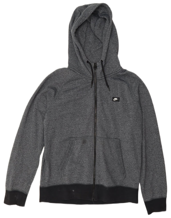 Nike Pull à capuche zippé en coton moucheté bleu marine moyen pour homme