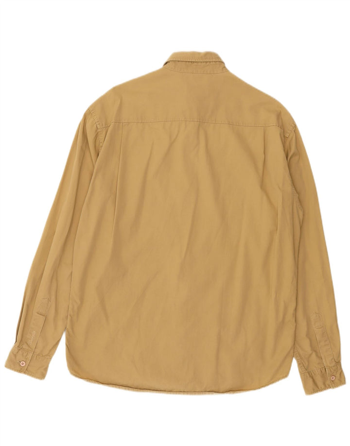 WRANGLER Mens Shirt Medium Beige Cotton