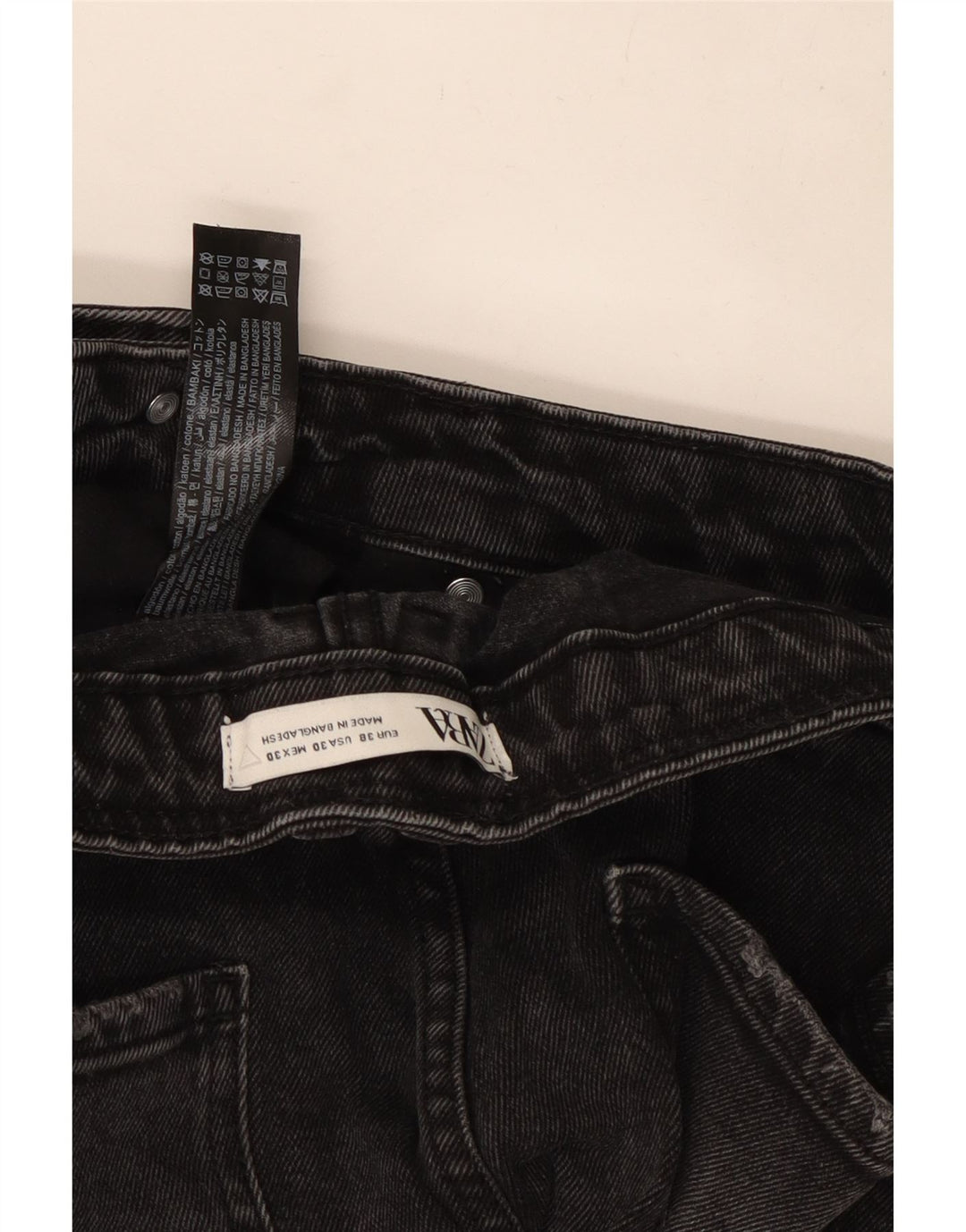 Zara Short en jean pour homme EU 38 Small W30 Coton noir