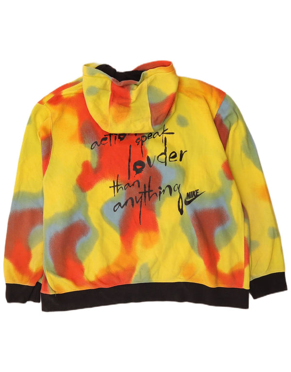 Nike Pull à capuche graphique pour homme en coton tie-dye jaune 2XL