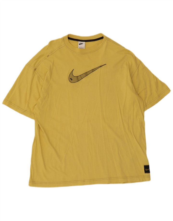 Nike T-shirt graphique pour homme en coton jaune petit