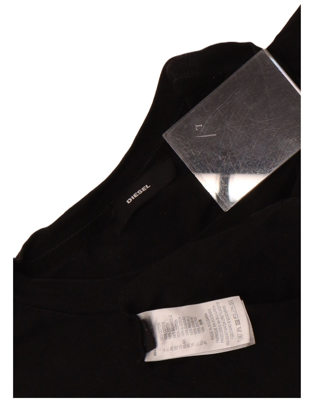 Diesel T-Shirt Graphique Homme Grand Noir Coton