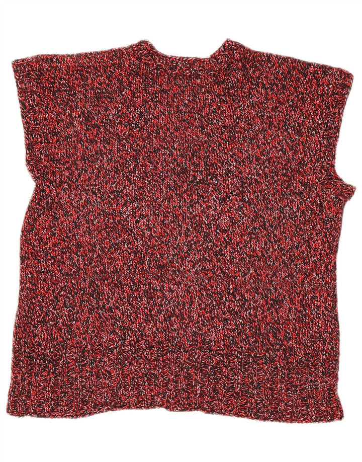vintage Womens Vest Tank Top UK 18 XL Rouge Moucheté