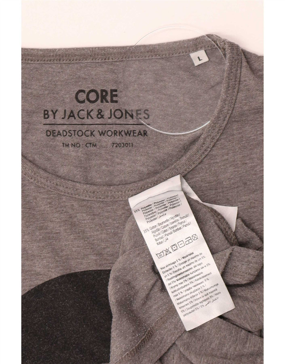 Jack & Jones Homme Core Graphic T-Shirt Top Large Gris Polyester