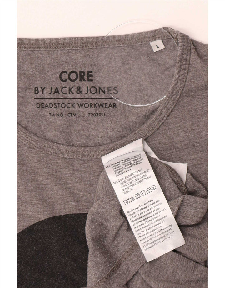 Jack & Jones Homme Core Graphic T-Shirt Top Large Gris Polyester