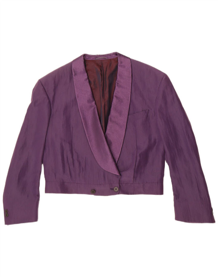 vintage Femme Double Breasted Blazer Veste UK 14 Grand Violet