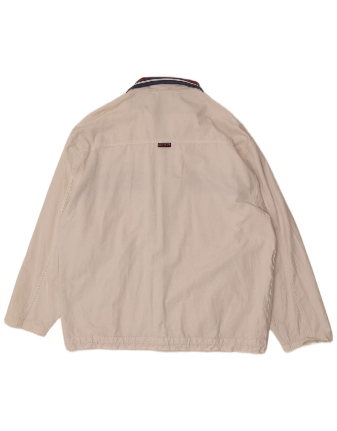 vintage Mens Survêtement Top Veste XL Blanc Colourblock Coton